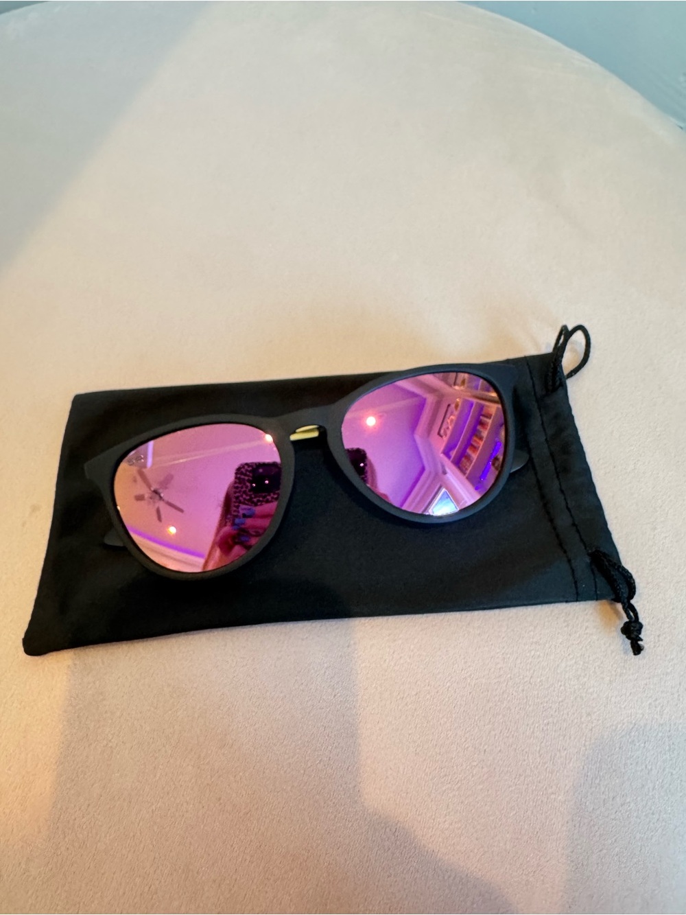 Shady Rays Black Frame Sunglasses with Pink Mirrored Lenses